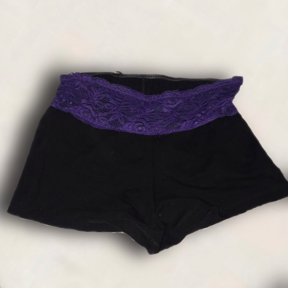 Purple Lace Dance Shorts - Picture 1 of 7